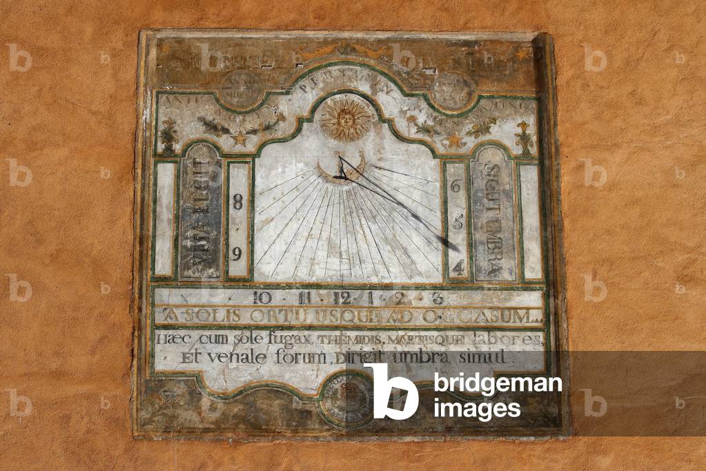 Briancon, Sundial of the place d'armes, Provence-Alpes-Cote d'Azur, France, 2019 (photo)
