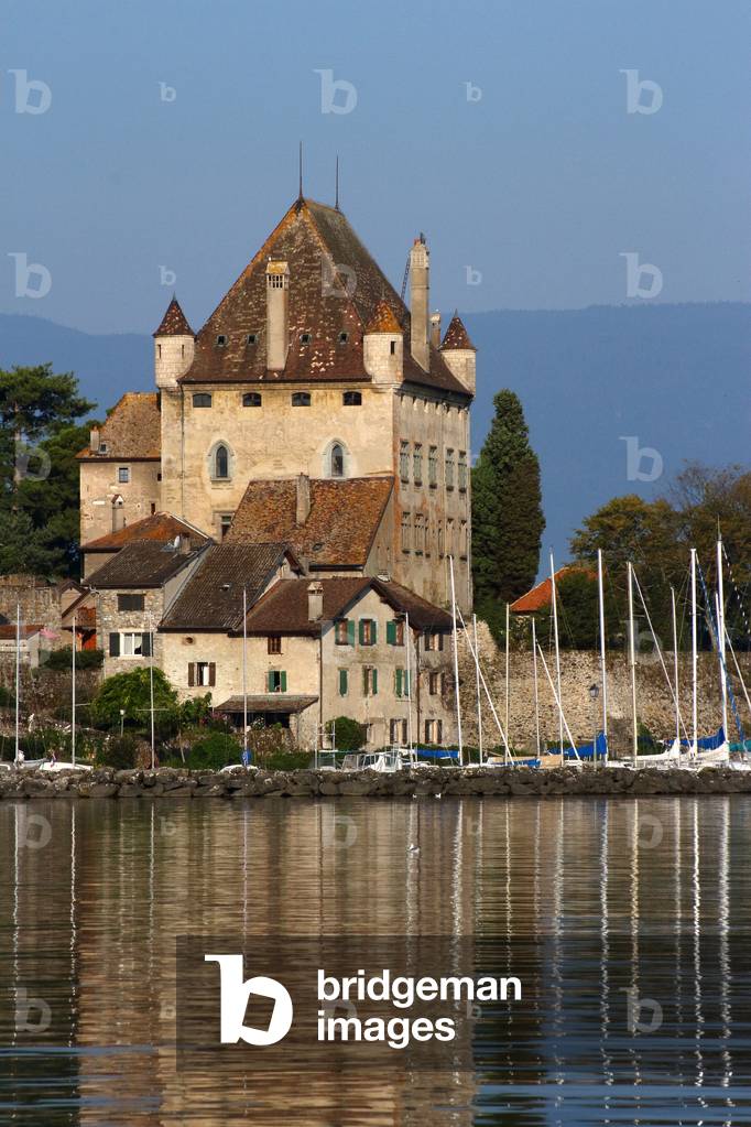The castle on Lake Leman, Yvoire, Auvergne-Rhone-Alpes Region, France, 2019 (photo)
