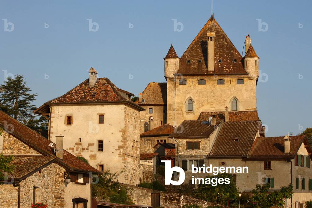 The castle on Lake Leman, Yvoire, Haute-Savoire, Auvergne-Rhone-Alpes Region, France, 2019 (photo)