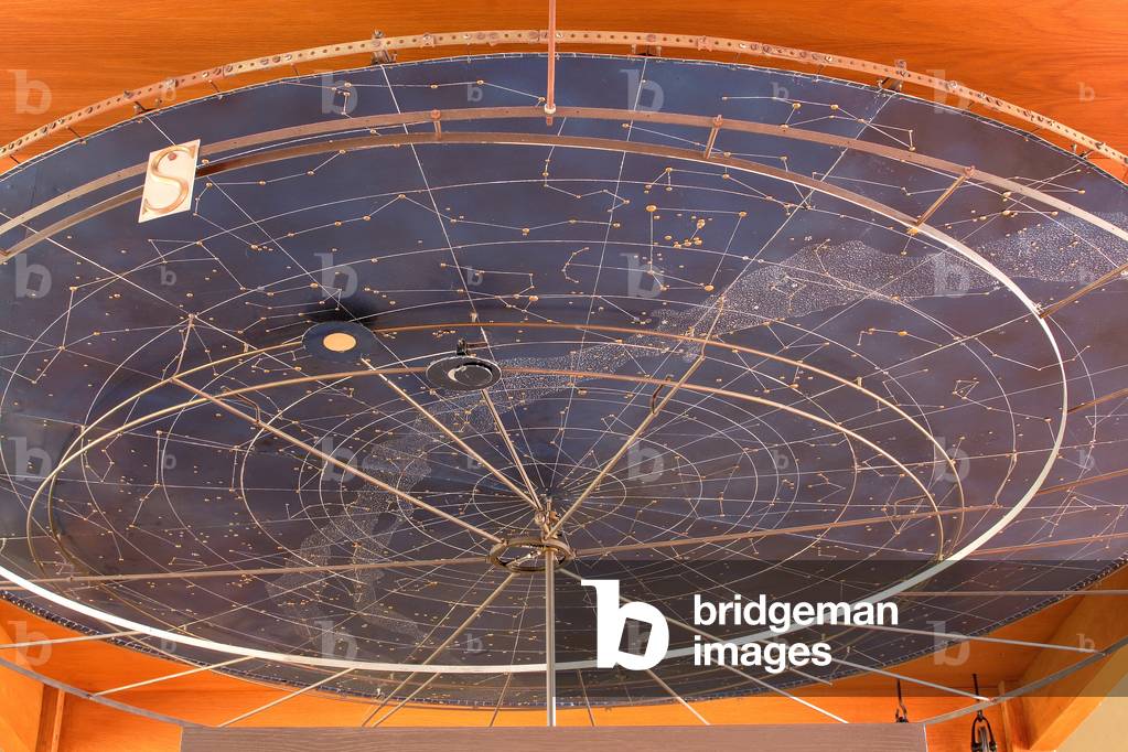 The sky map, Astronomical Clock of Reims, built in pieces of Meccano by the pharmacist Jean Legros (1903-1978), Reims, Champagne-Ardenne, Grand Est, France, 2019 (photo)