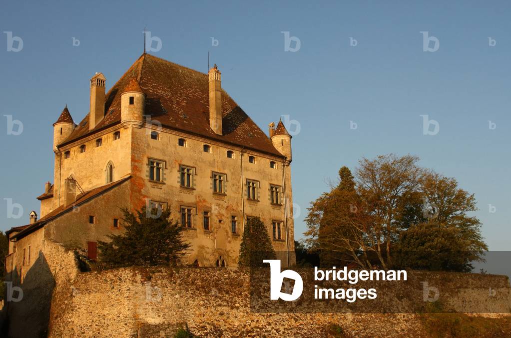 The castle on Lake Leman, Yvoire, Haute-Savoire, Auvergne-Rhone-Alpes Region, France, 2019 (photo)