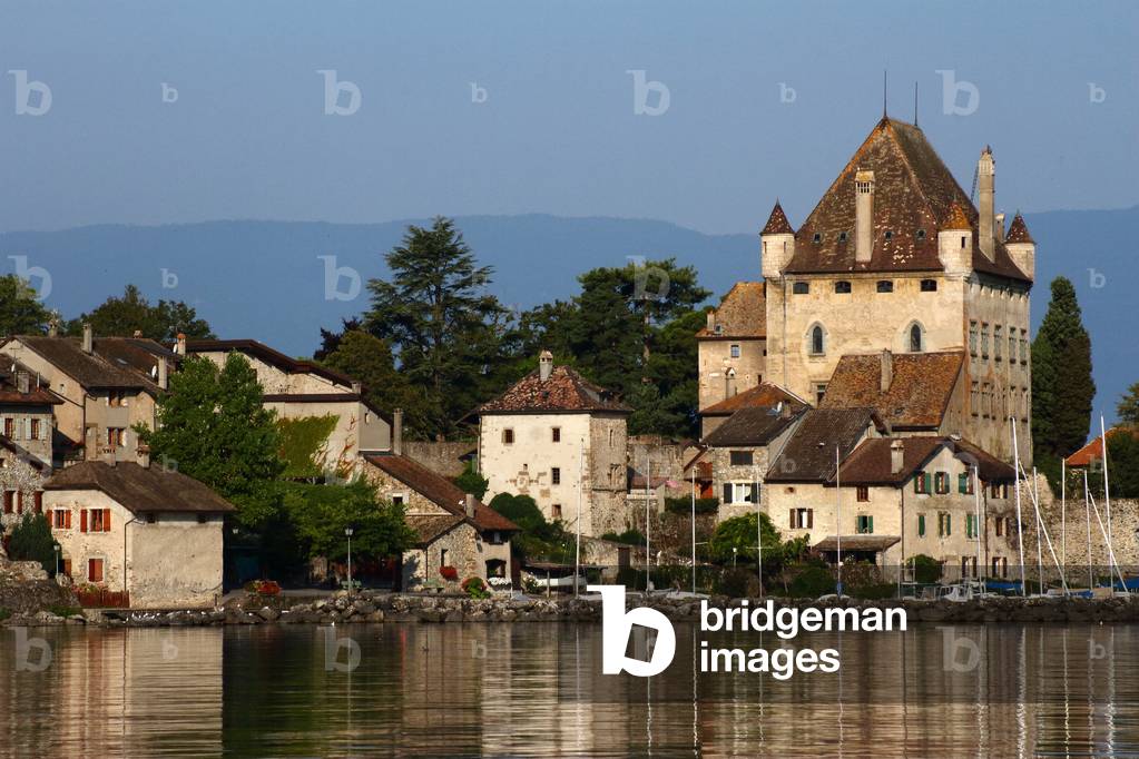 The castle on Lake Leman, Yvoire, Auvergne-Rhone-Alpes Region, France, 2019 (photo)