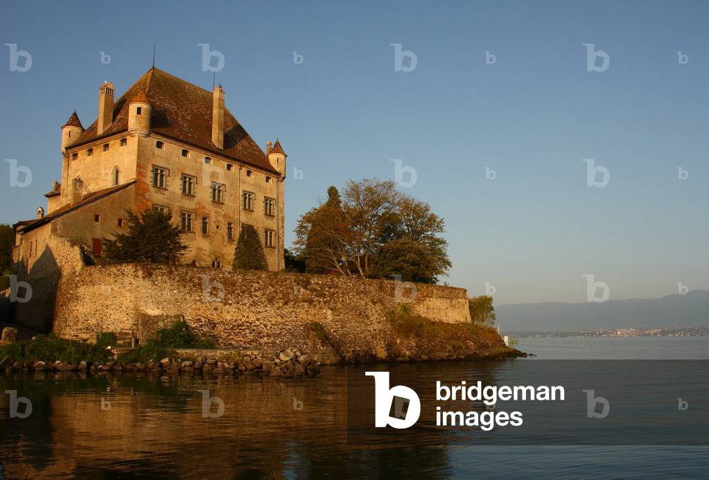 The castle on Lake Leman, Yvoire, Haute-Savoire, Auvergne-Rhone-Alpes Region, France, 2019 (photo)