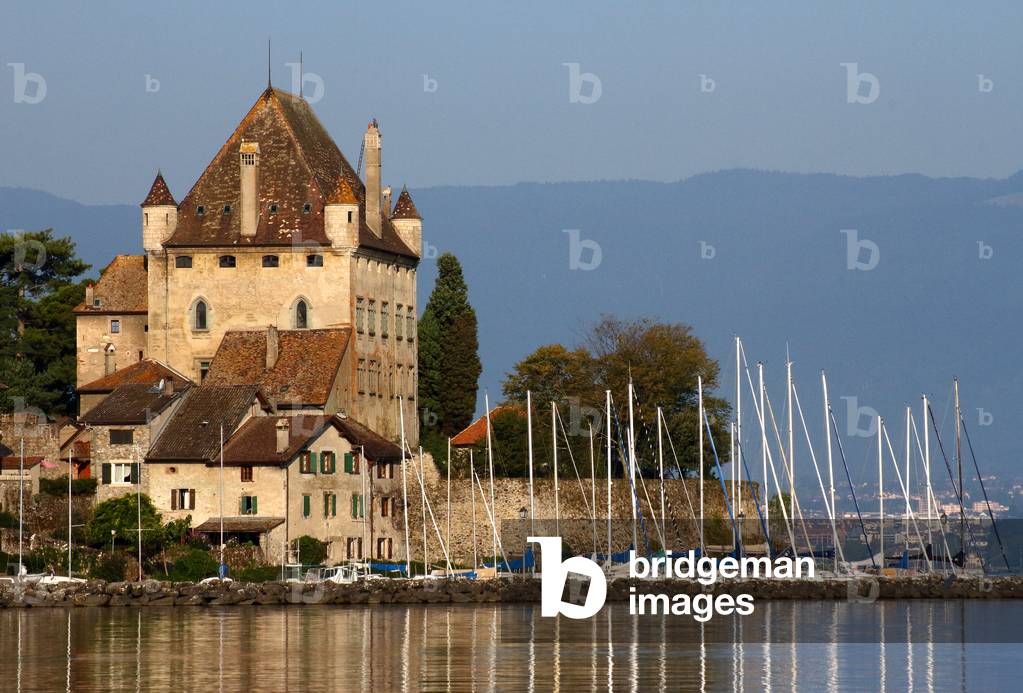 The castle on Lake Leman, Yvoire, Auvergne-Rhone-Alpes Region, France, 2019 (photo)