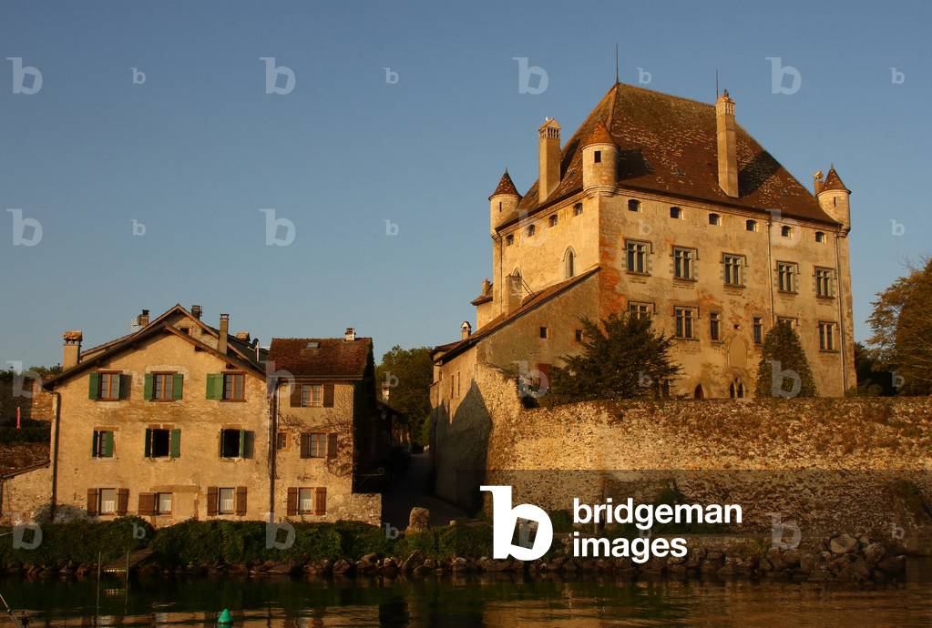 The castle on Lake Leman, Yvoire, Haute-Savoire, Auvergne-Rhone-Alpes Region, France, 2019 (photo)