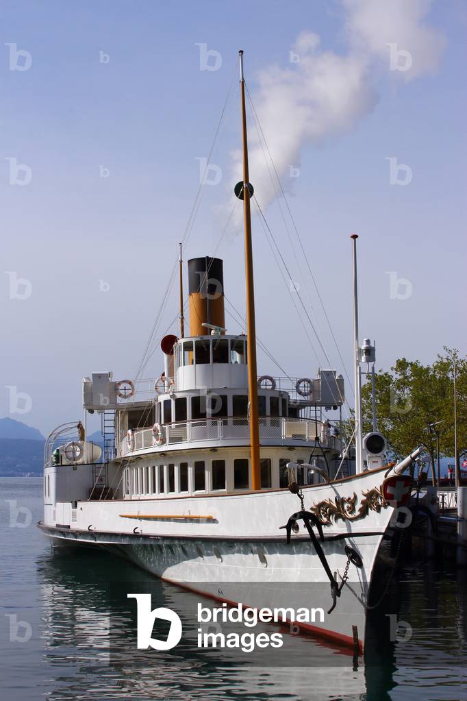 Le Montreux, Belle Epoque boat, Lake Leman (Lake Geneva), Lausanne, Switzerland, 2019 (photo)
