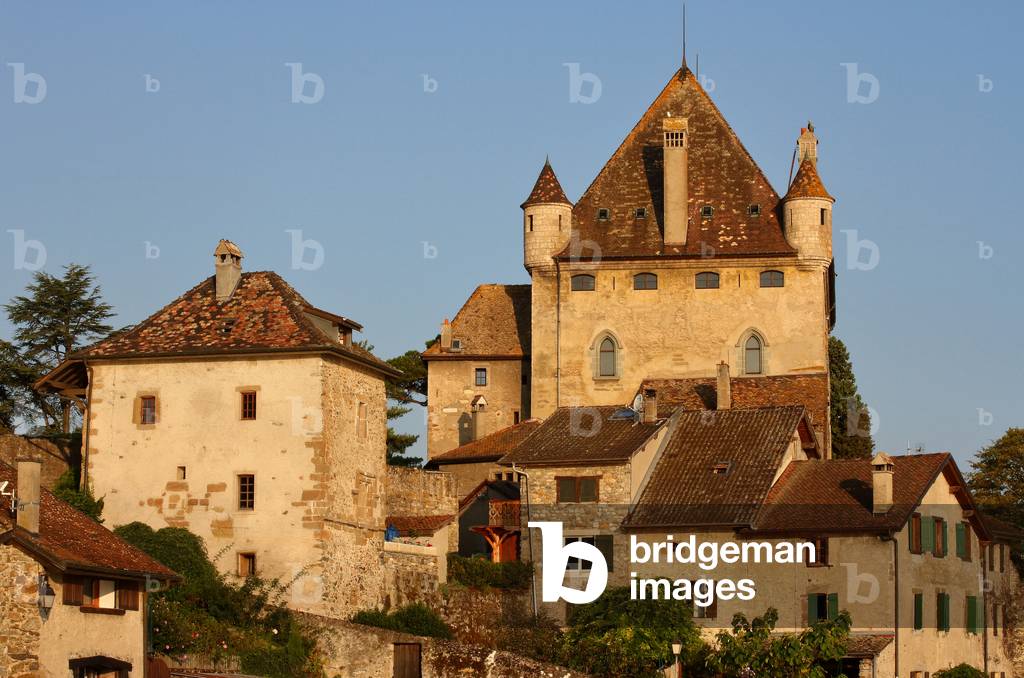 The castle on Lake Leman, Yvoire, Haute-Savoire, Auvergne-Rhone-Alpes Region, France, 2019 (photo)
