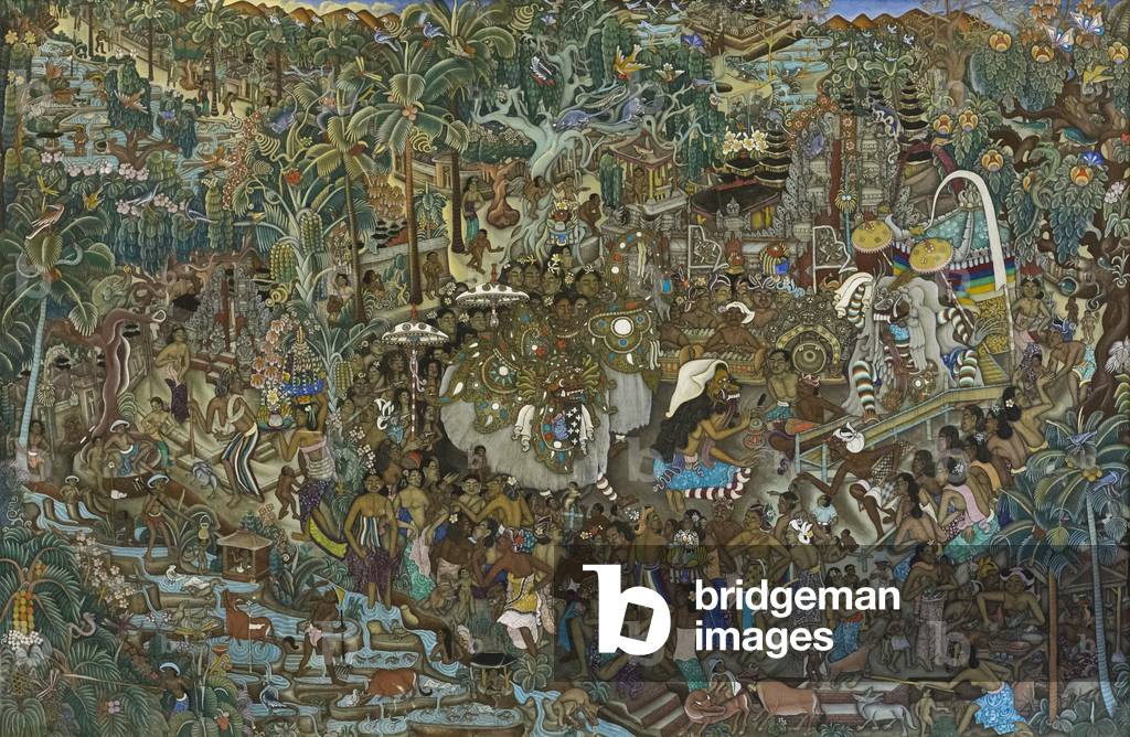 Barong dance in the village, 1955, (tempera on canvas)