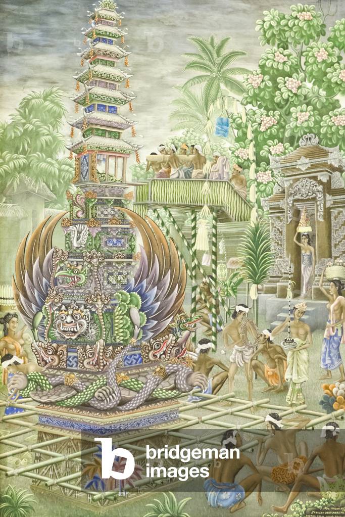 Cremation ceremony, c.1982 (acrylic on canvas)