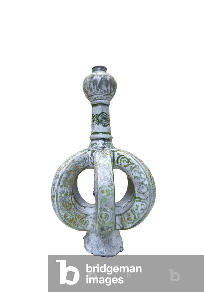 Ceramic flask lustre painted, hand made, 12th-13th century AD, Gorgan, glass and ceramics museum, Tehran, Iran (photo)