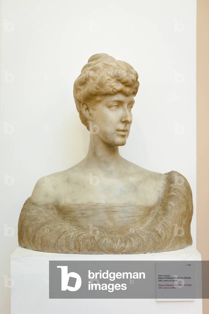 Elena d'Orleans Duchess, of Aosta, 1904 (carrara marble)