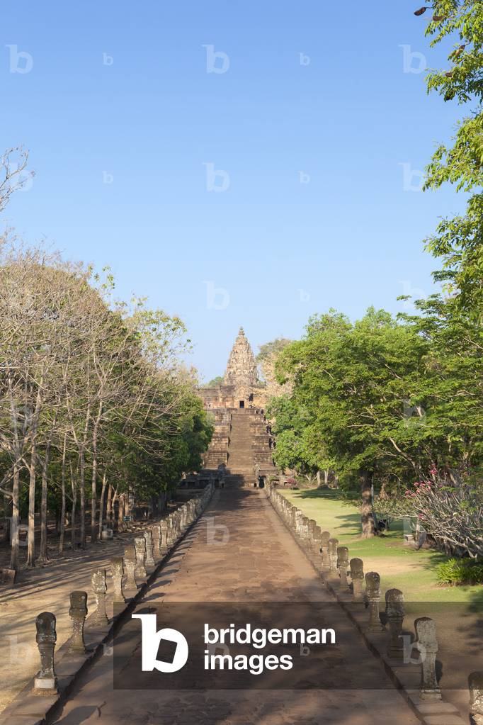 Processional way leading to the Khmer temple of Prasat Hin Phanom Rung, Phanom Rung historical park, Buriram province, Thailand (photo)