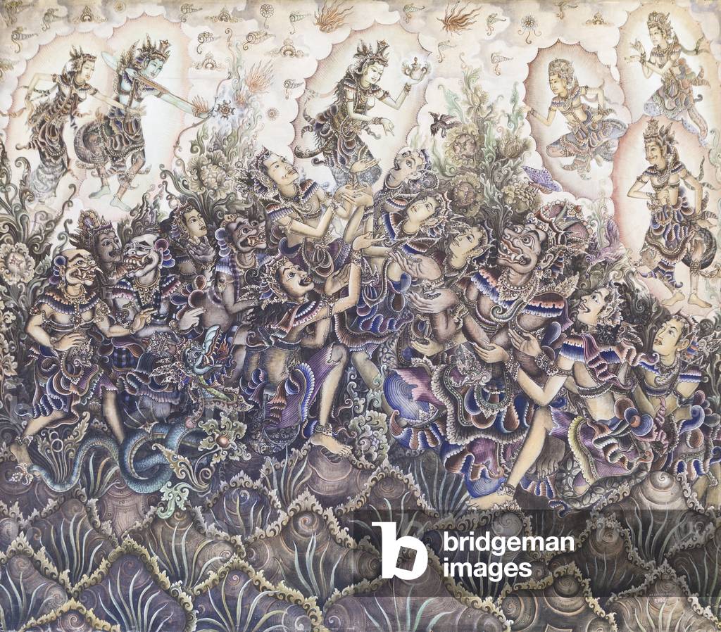 The fall in Amrita holy water, 1990 (acrylic on canvas)