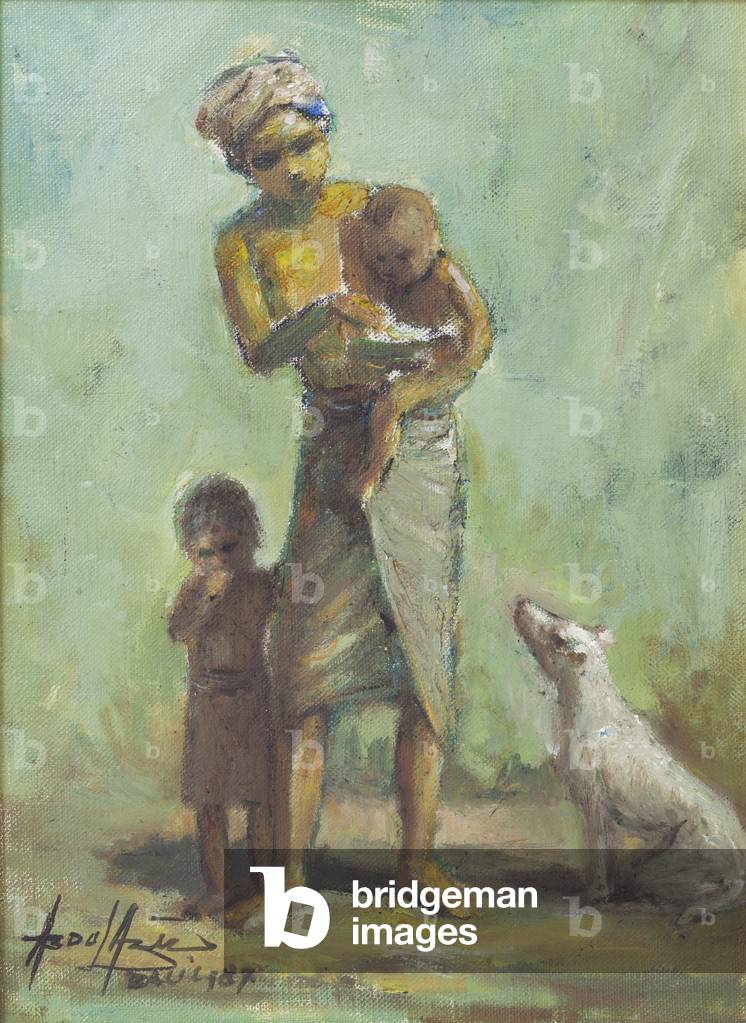 Mother with her children, 1987 (oil on canvas)