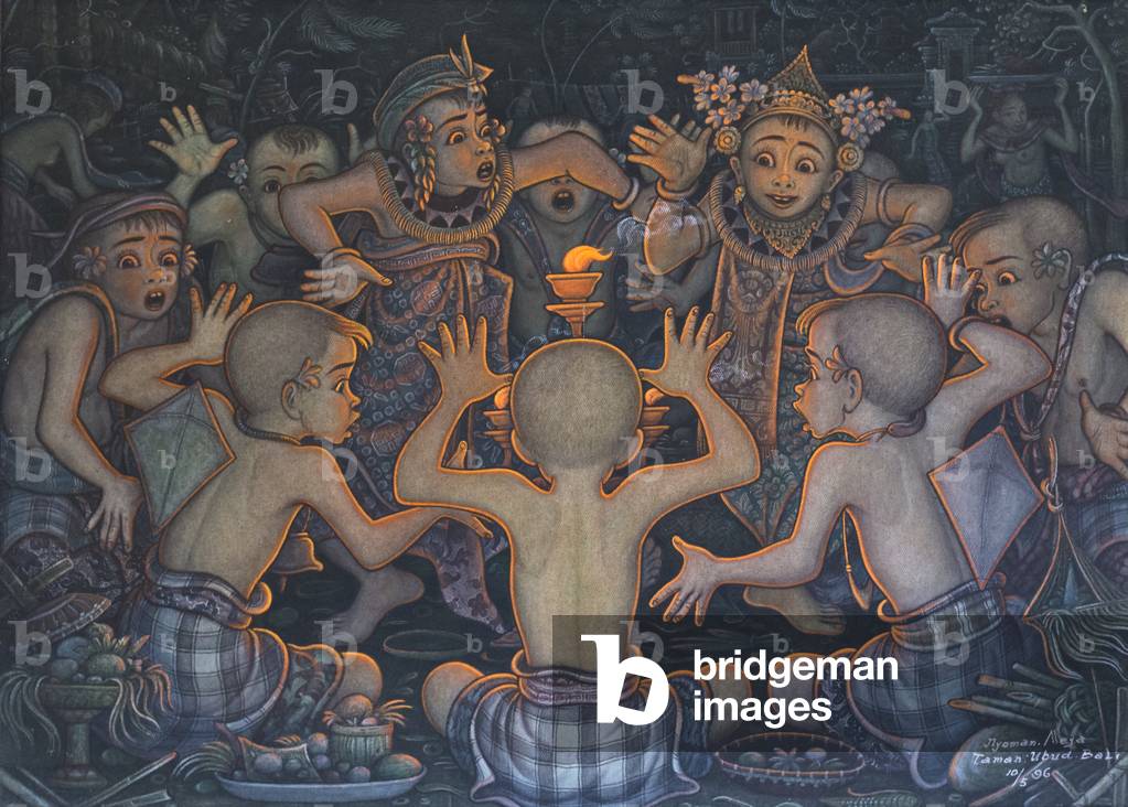 Kecak dance, c. 1990 (acrylic on canvas)