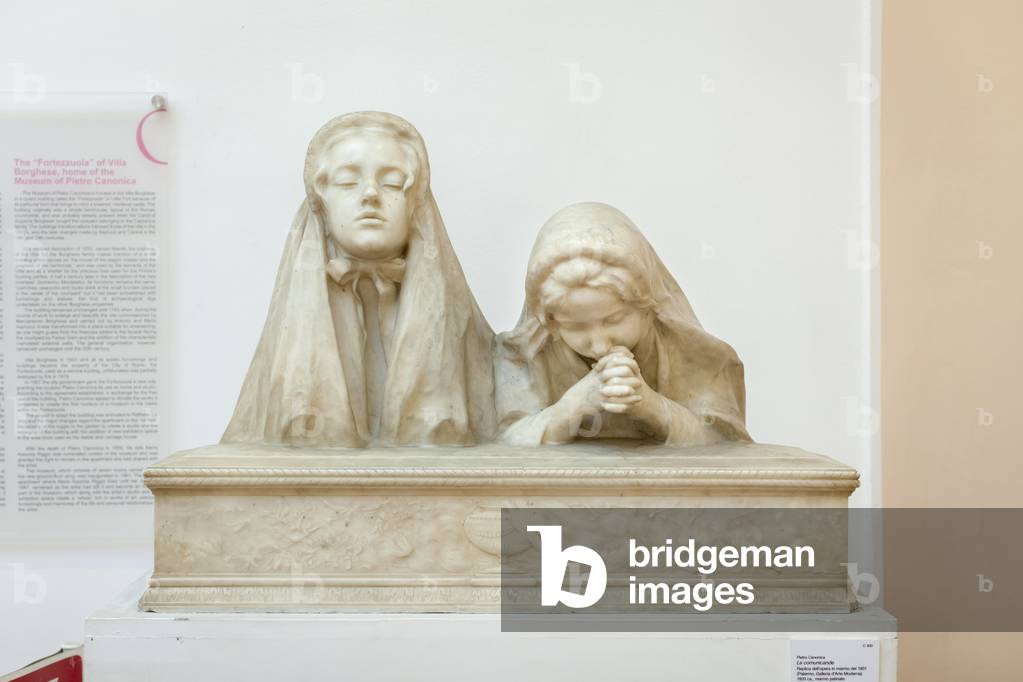 The comunicants, c.1920 (patinated marble)