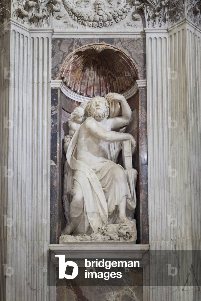 The prophet Elijah in the basilica of Santa Maria del Popolo, Rome, Italy (marble)