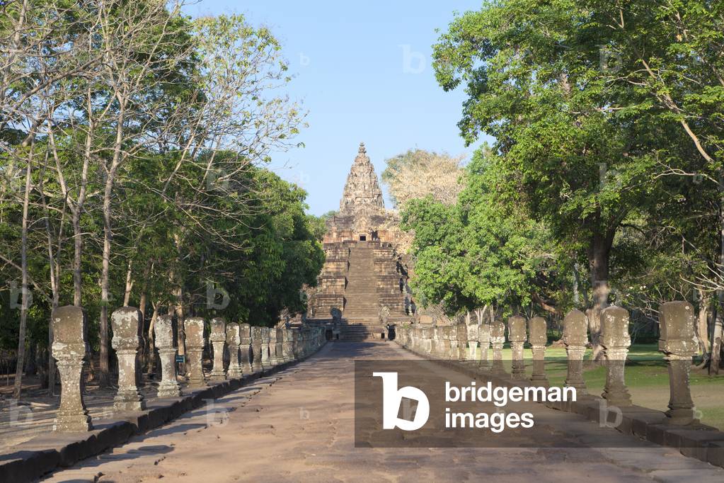 Processional way leading to the Khmer temple of Prasat Hin Phanom Rung, Phanom Rung historical park, Buriram province, Thailand (photo)