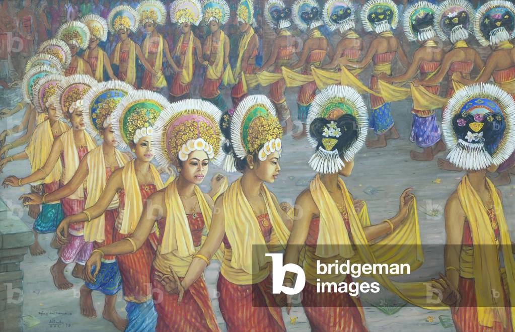 Rejang dance from Bungaya, 1974, (oil on canvas)
