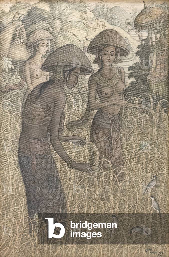 Harvesting time, c.2006 (acrylic on cotton)