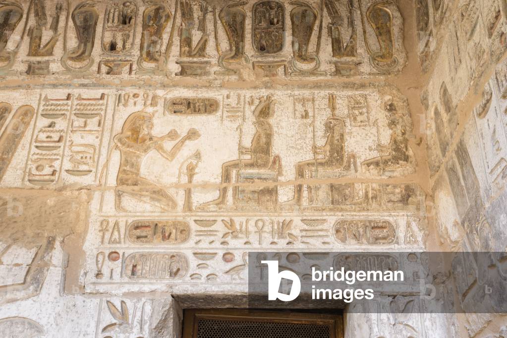 Painted relief image on the wall