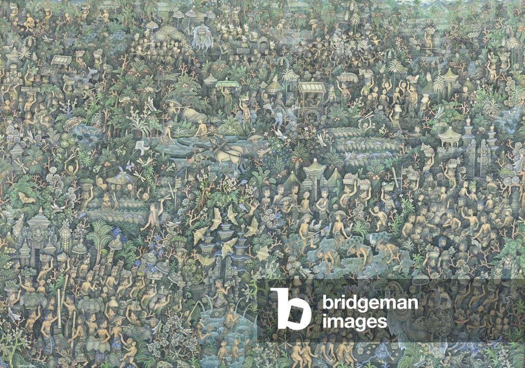 Life in Bali, c.1990 (acrylic on canvas)