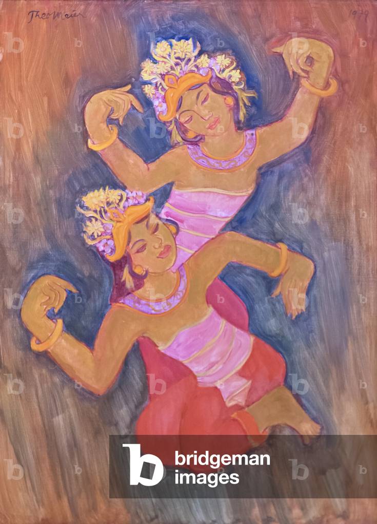 Two Pendet dancers, 1979, (oil on canvas)