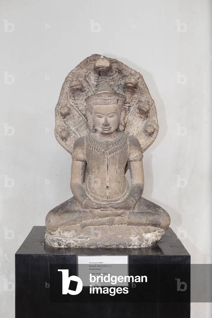 Buddha under naga, Lopburi art, 12th-13th century AD, from Lopburi province, National museum, Bangkok, Thailand