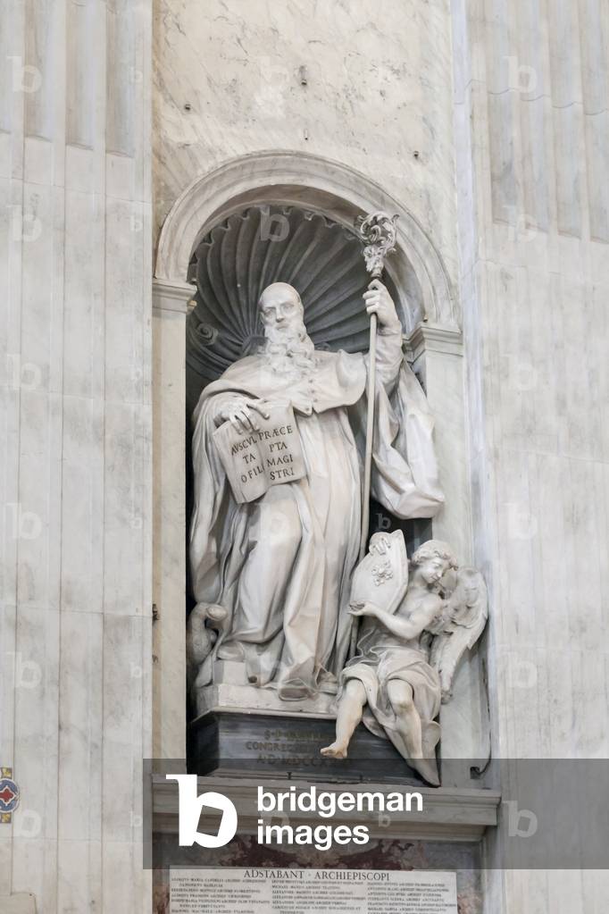 Statue of Saint Benedict inside Saint Peter's basilica, Vatican City, Italy, 1735 (marble)