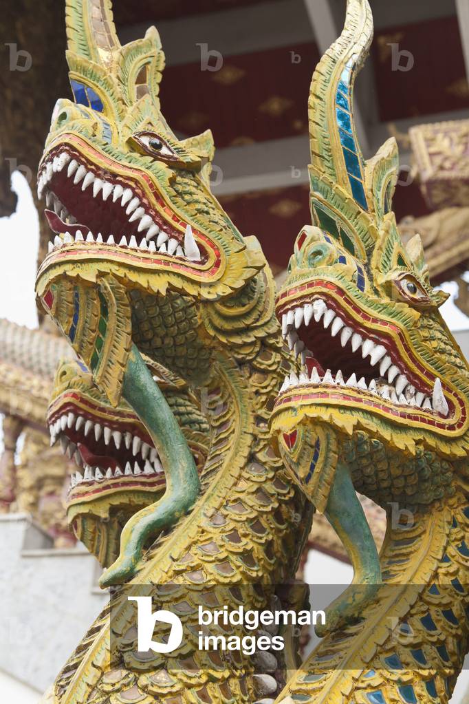 A Group of Nagas at Wat Mahawan, Chiang Mai, Thailand (photo)