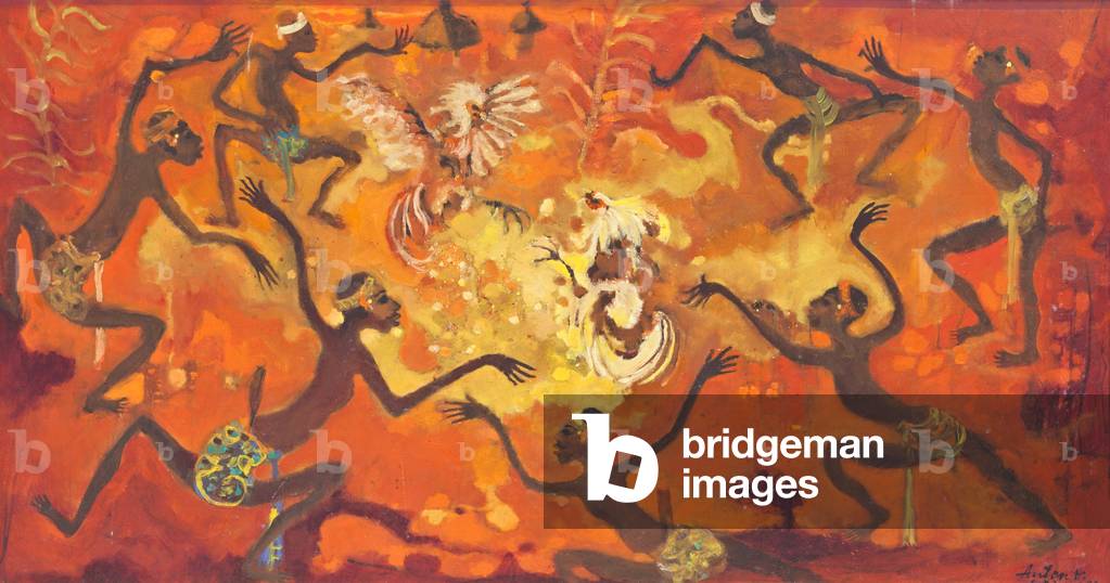 The gamblers' dance, c.1972 (oil on canvas)