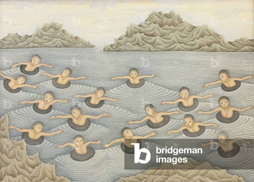 Learning to swim, c.1996 (acrylic on canvas)