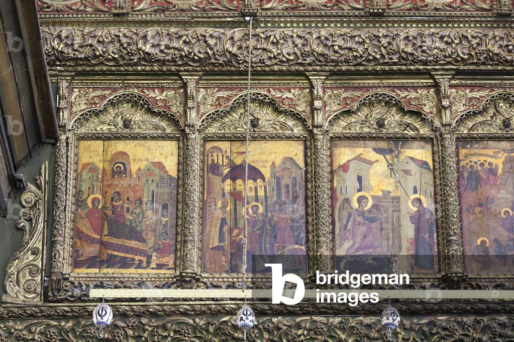 Paintings adorning the Basilica of the Nativity in Bethlehem, Palestine (photo)