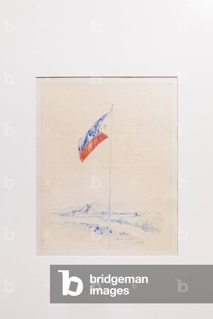 Bandera Filipina, also known as souvenir de 1899, (watercolour on paper)