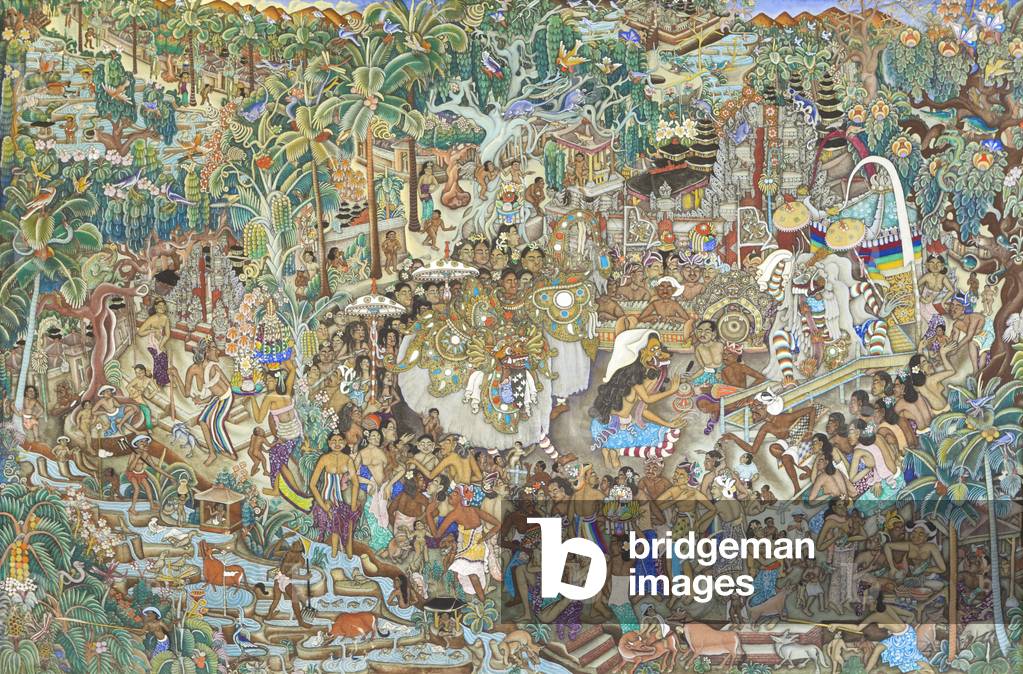 Barong dance in the village, 1955 (tempera on canvas)