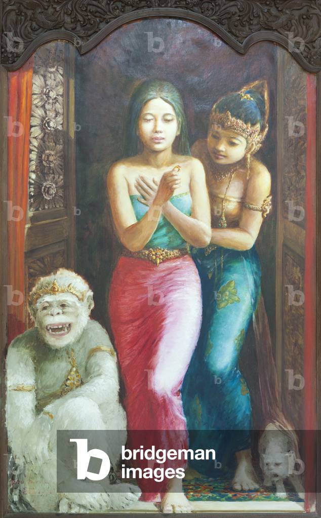 Rama's promise to Sita, 1973 (oil on canvas)
