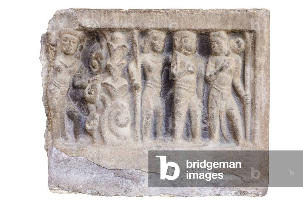 Soldier and monkey, Quang Nam province, 7th-8th century AD (sandstone)