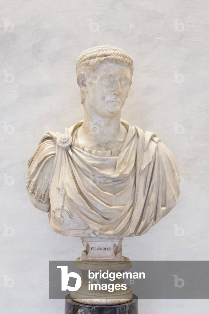 Bust with the head of Claudius, 41-54 AD (marble)