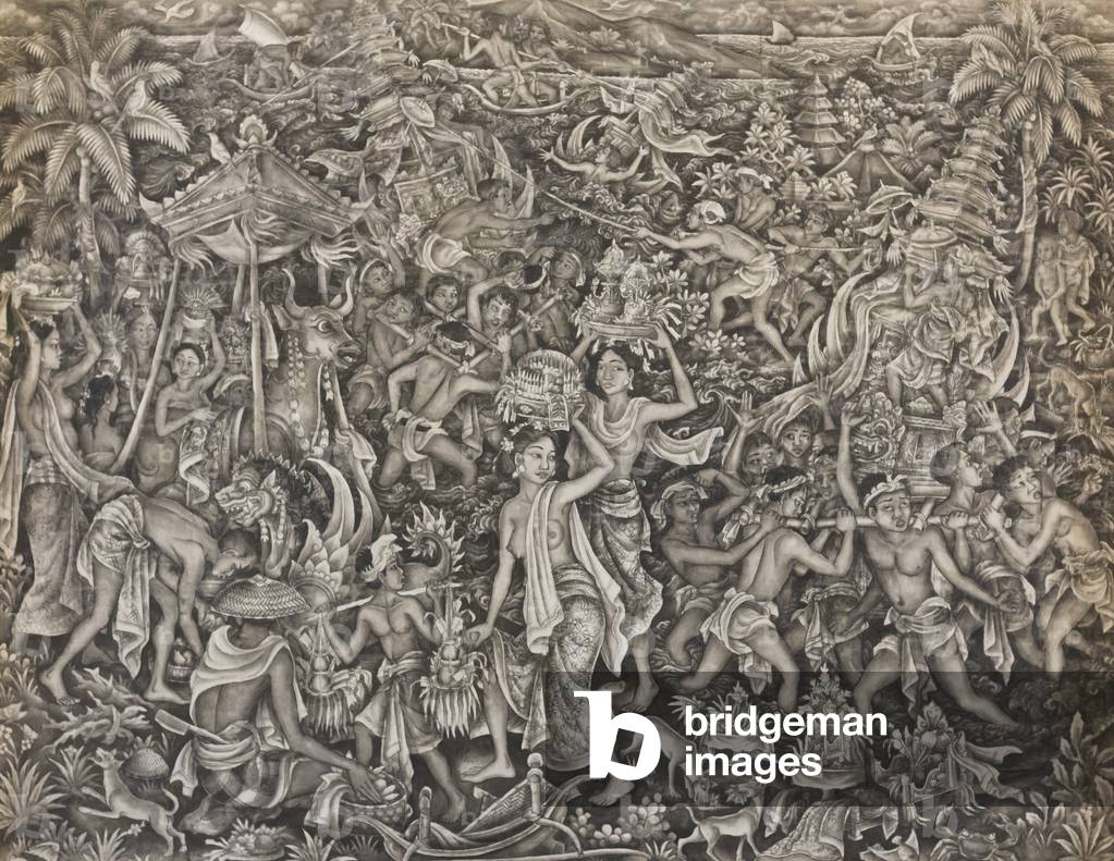 Funeral ceremony, 20th century (tempera on canvas)