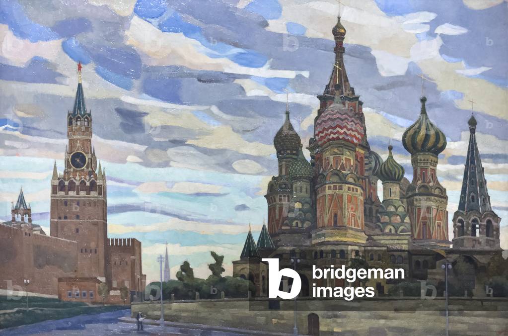 St Basil's cathedral in Moscow, Jacek Górski, oil on canvas, fine arts museum, Sa'd Abad museum complex, Tehran, Iran