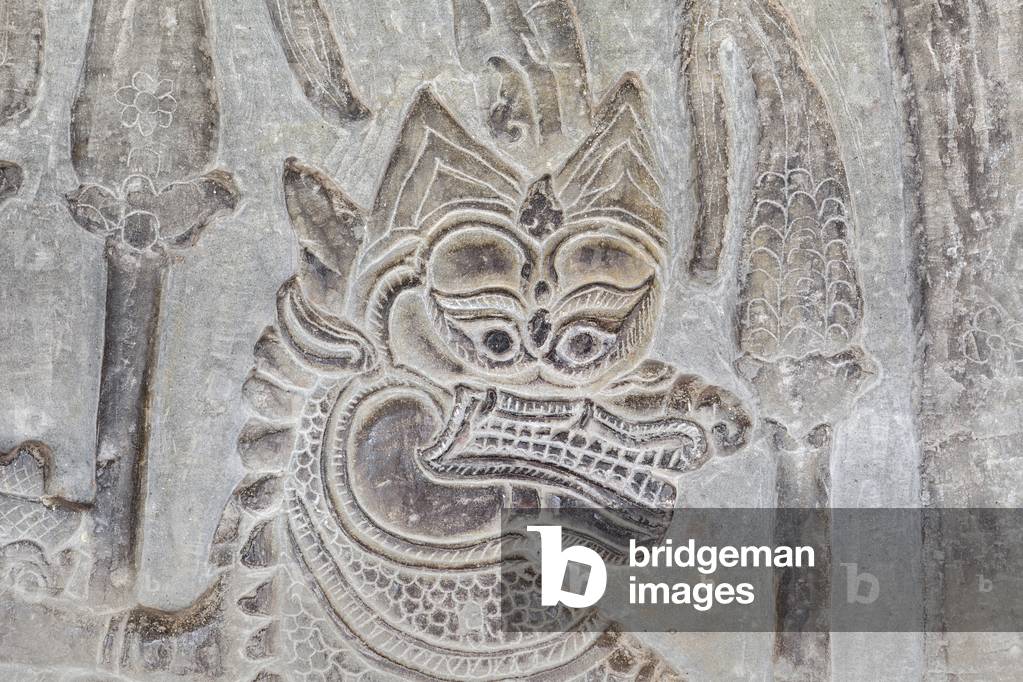 Bas reliefs on the eastern gallery of Angkor wat, Cambodia