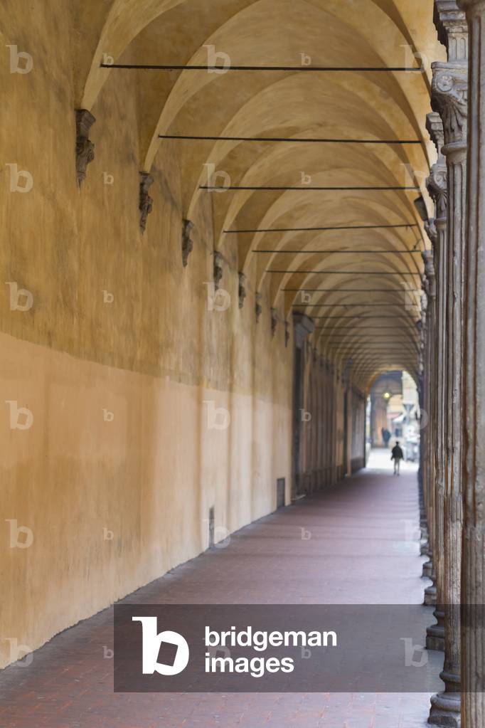 Arcades or porticos, Via Zamboni, Bologna, Italy (photo)