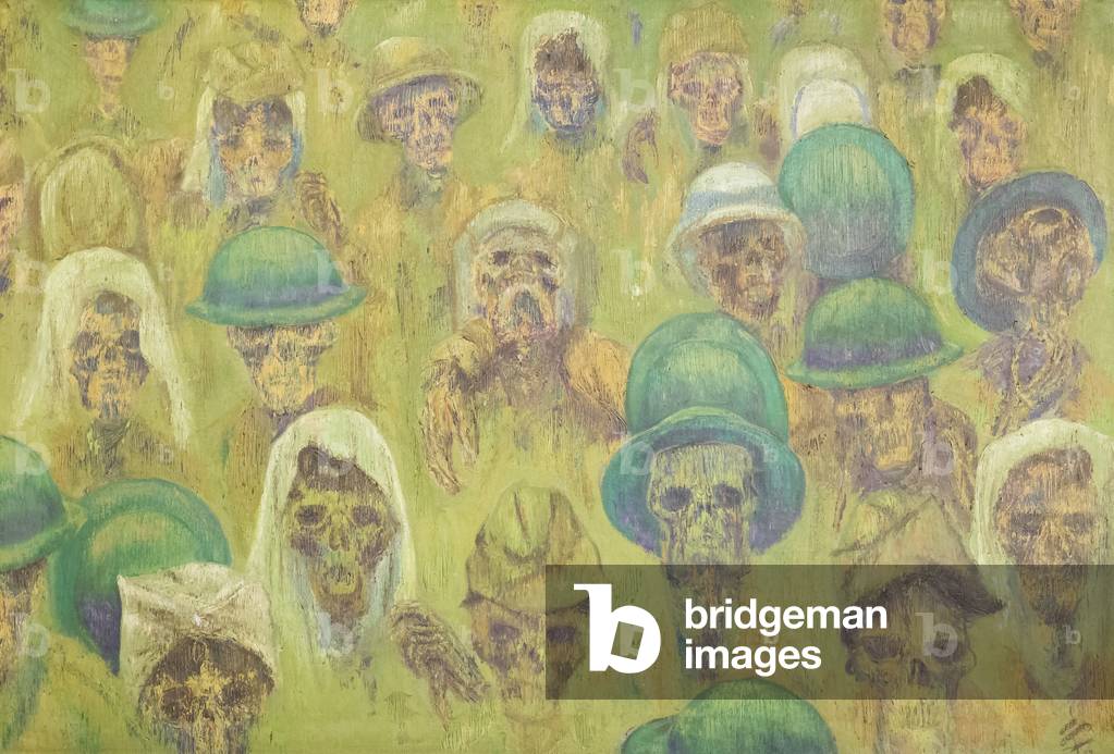 A tragic lesson (the fall of Bataan), 1957, (oil on canvas)