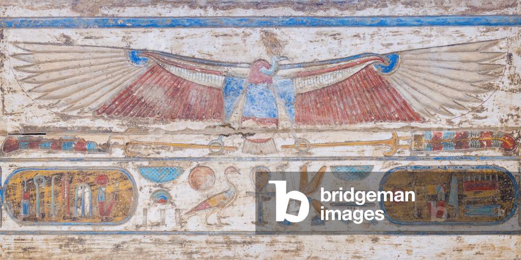 Painted relief image on the vault