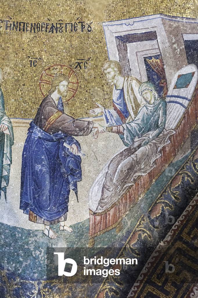 Christ is healing Peter´s mother-in-law, mosaic in Cora Church, Istanbul, Turkey