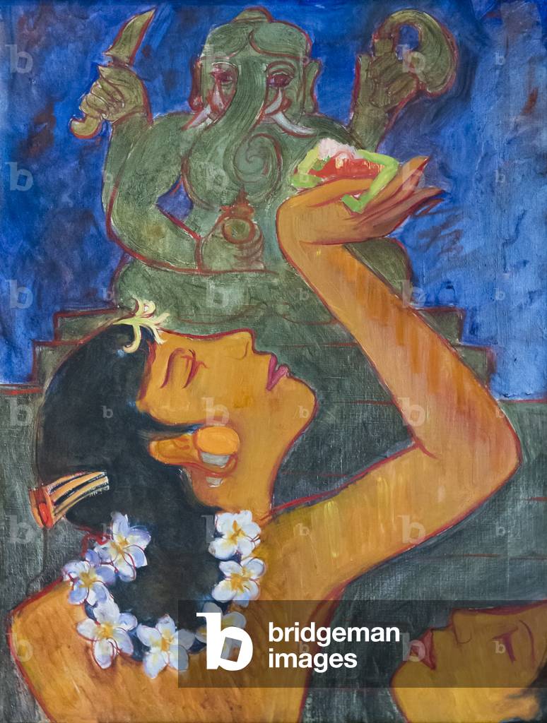 Offering to Ganesha, 20th century (oil on canvas)
