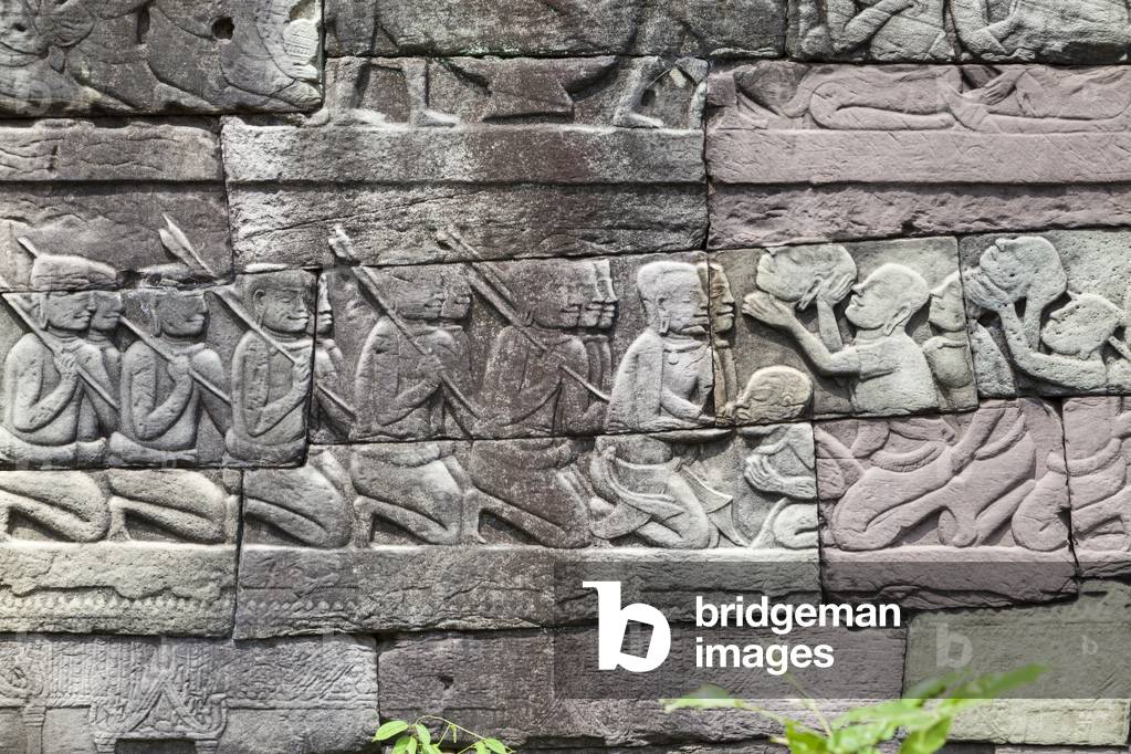 Bas reliefs at the Banteay Chhmar Temple, Cambodia (photo)