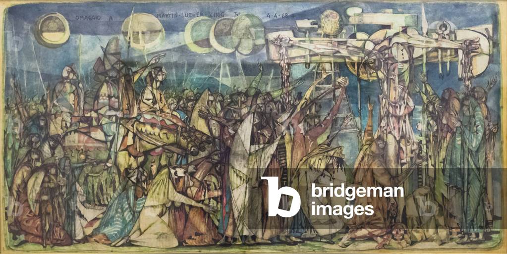 Crucifixion, Tribute to Martin Luther King Jr., 1968 (mixed technique on paper)