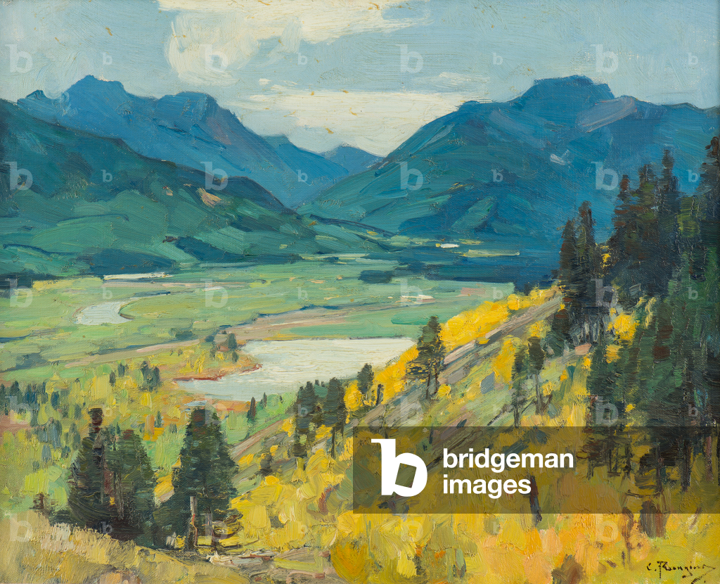 Bow River, Alberta - Distant View, 1895-1950 (oil on canvas)