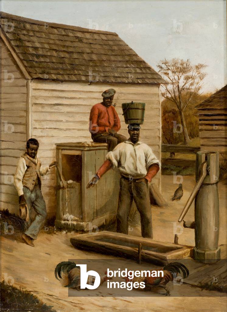 Barnyard Cock Fight, 1860 (oil on canvas)